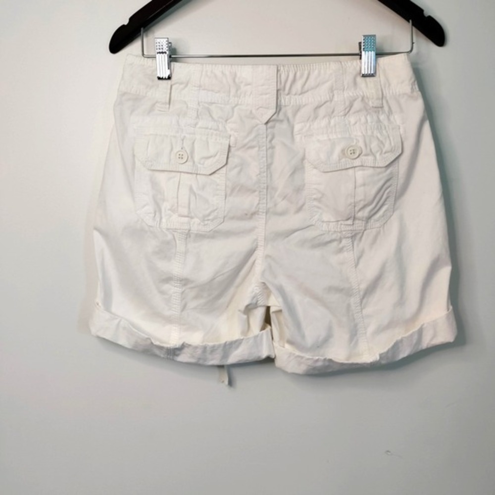 St John's Bay White Cargo Drawstring Roll Tab Beach Resort Preppy Shorts Women 4 - Picture 5 of 11